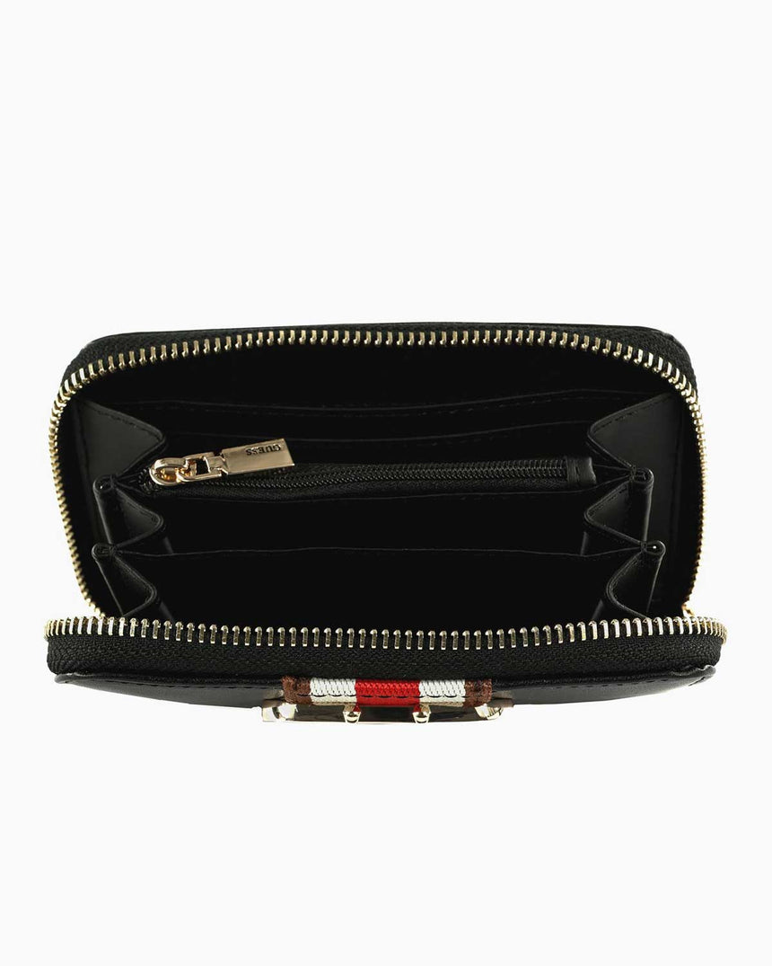 Guess Nelka Medium Şeritli Cüzdan Black