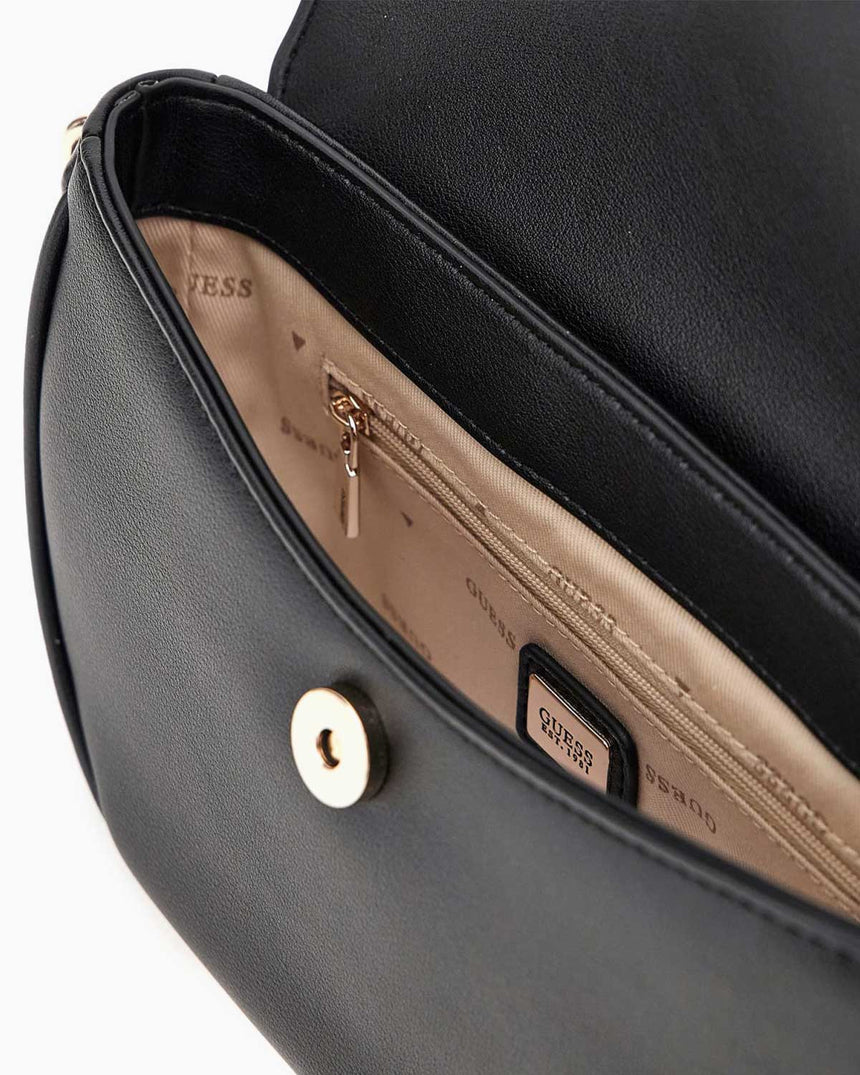 Guess Cerelia Flap Logolu Omuz Çantası Black