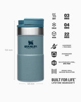 Stanley The NeverLeak Travel Mug 0.25L. Çelik Yalıtımlı Termos Hammertone Ice
