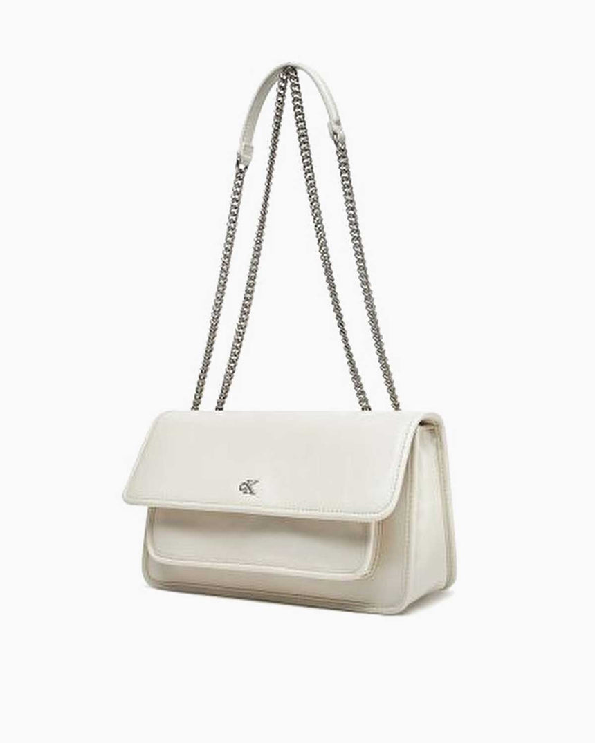 Calvin Klein Chain Flap Omuz Çantası Chalk