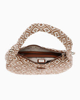 Guess Rianee Hobo Desenli Omuz Çantası Cognac