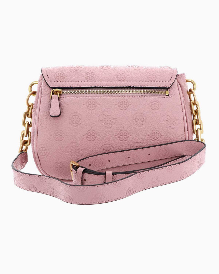 Guess Izzy Zincir Askılı Omuz Çantası Apricot Rose Logo