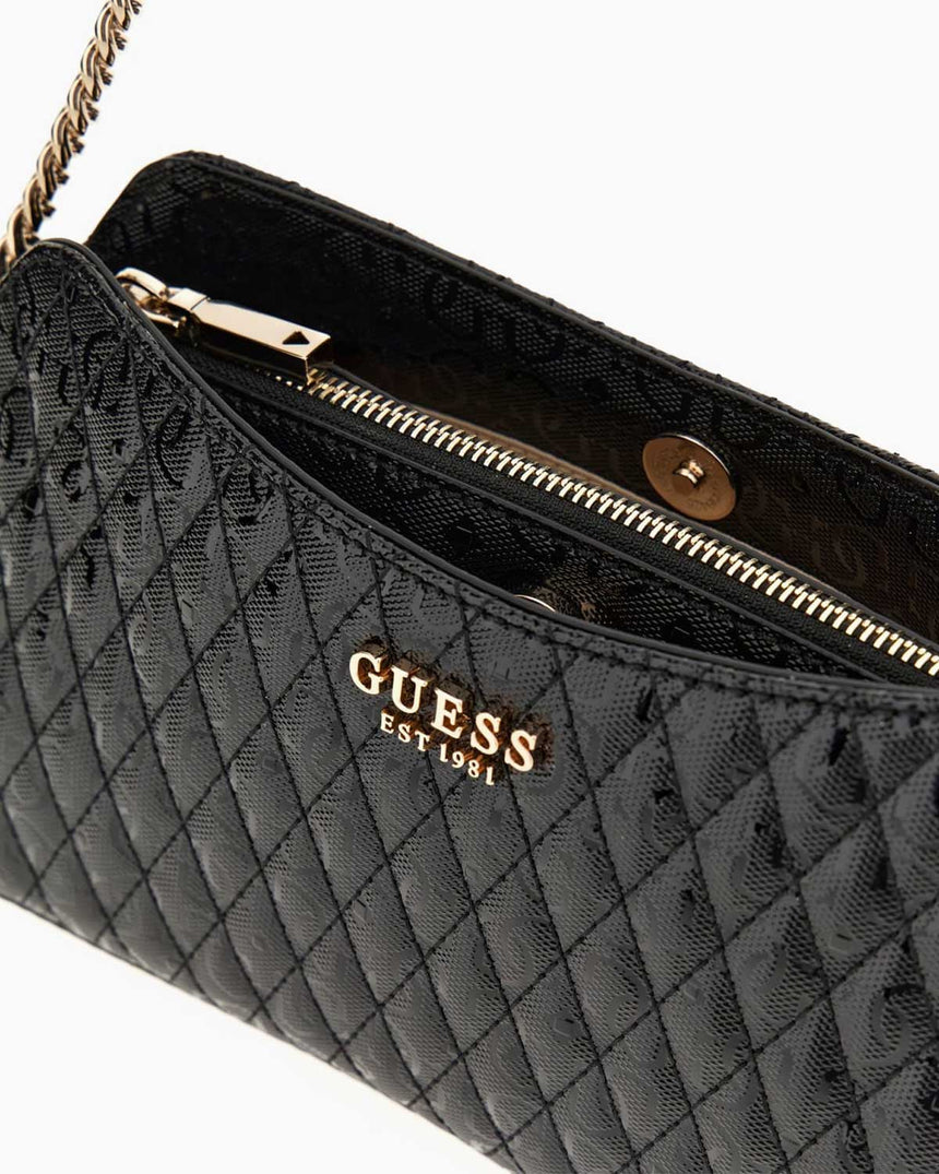 Guess Betula Zincir Detaylı Parlak Omuz Çantası Black