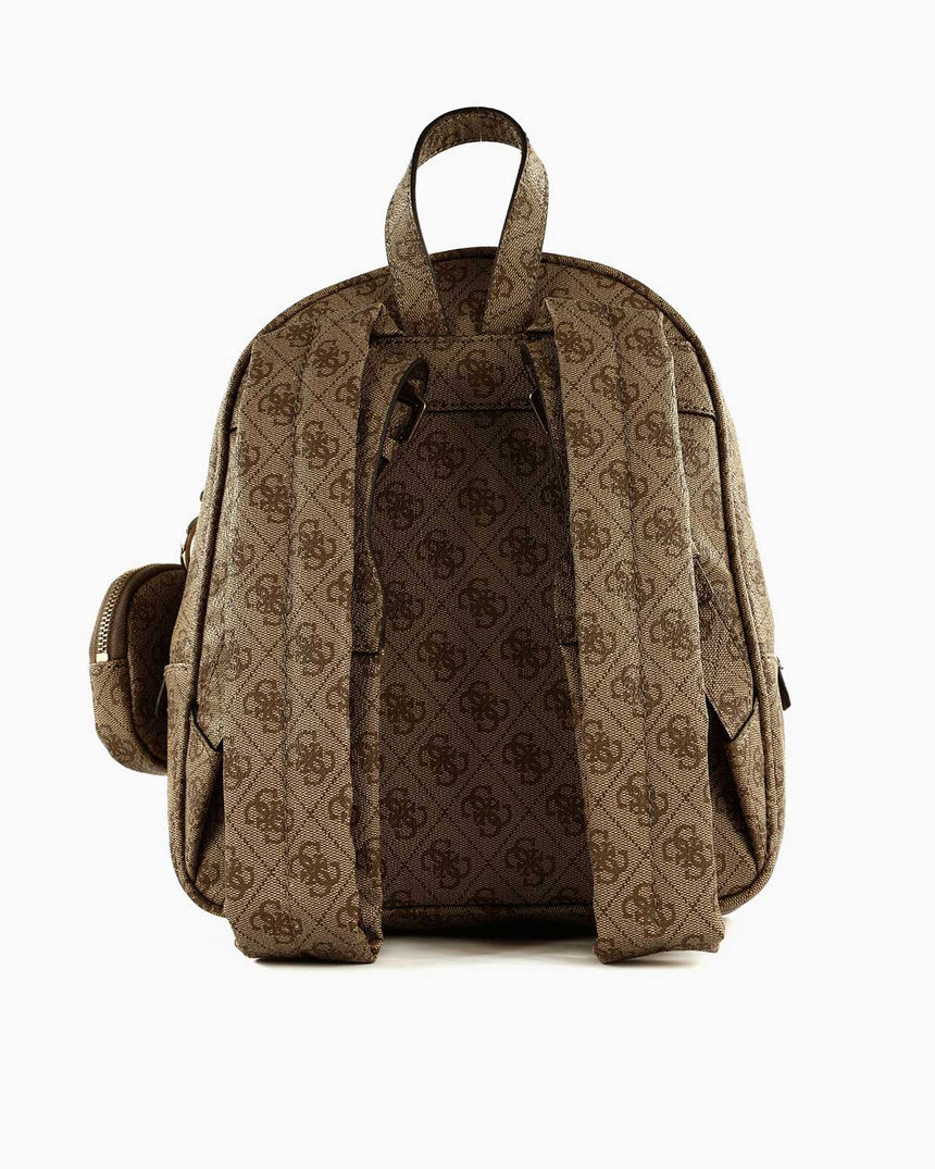 Guess Power Play Tech Backpack Monogram Sırt Çantası Latte Logo