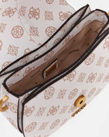 Guess Kuba Compartment Zincirli Logolu Çapraz Askılı Çanta White Logo