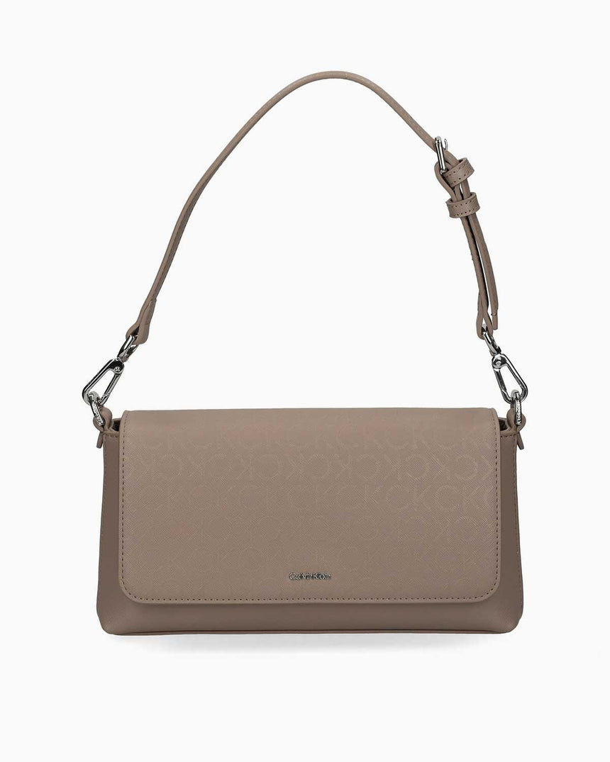 Calvin Klein Must Monogram Baskılı Omuz Çantası Cinder Monogram Pu