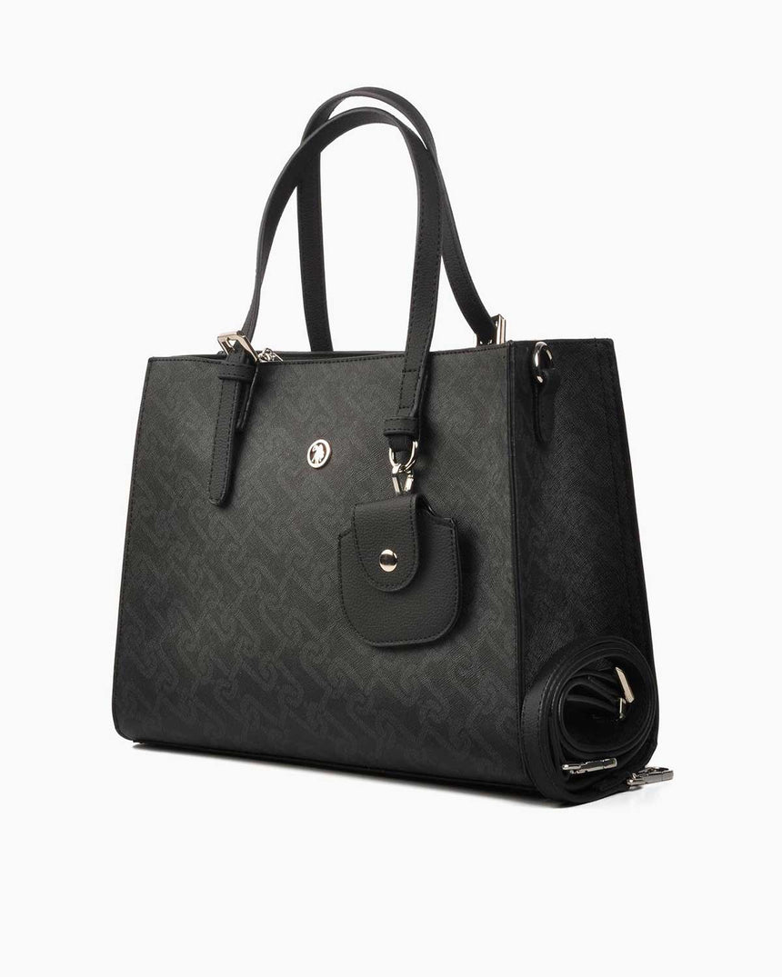 Us Polo Assn Mini Aksesuar Detaylı El Çantası Siyah