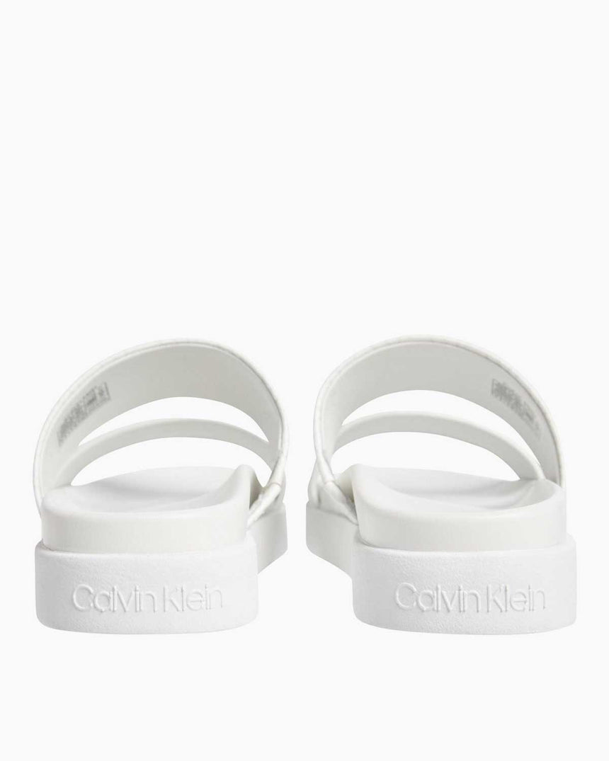 Calvin Klein Flat Slide Epi Mono Kadın Terlik White Monogram