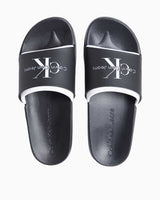 Calvin Klein Slide Rubber Neopren Monogram Slide Terlik Black/Bright White