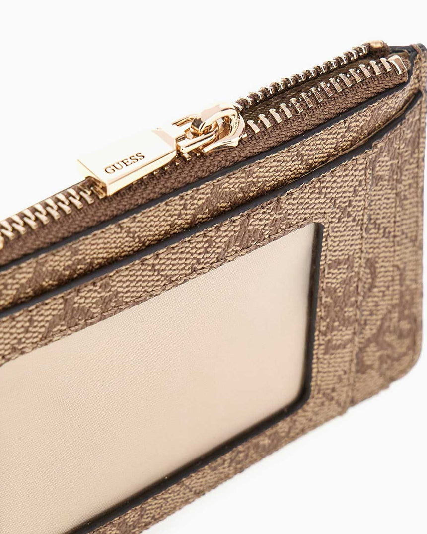 Guess Access Laurel II Kartlık Bölmeli Kadın Cüzdan Latte Logo