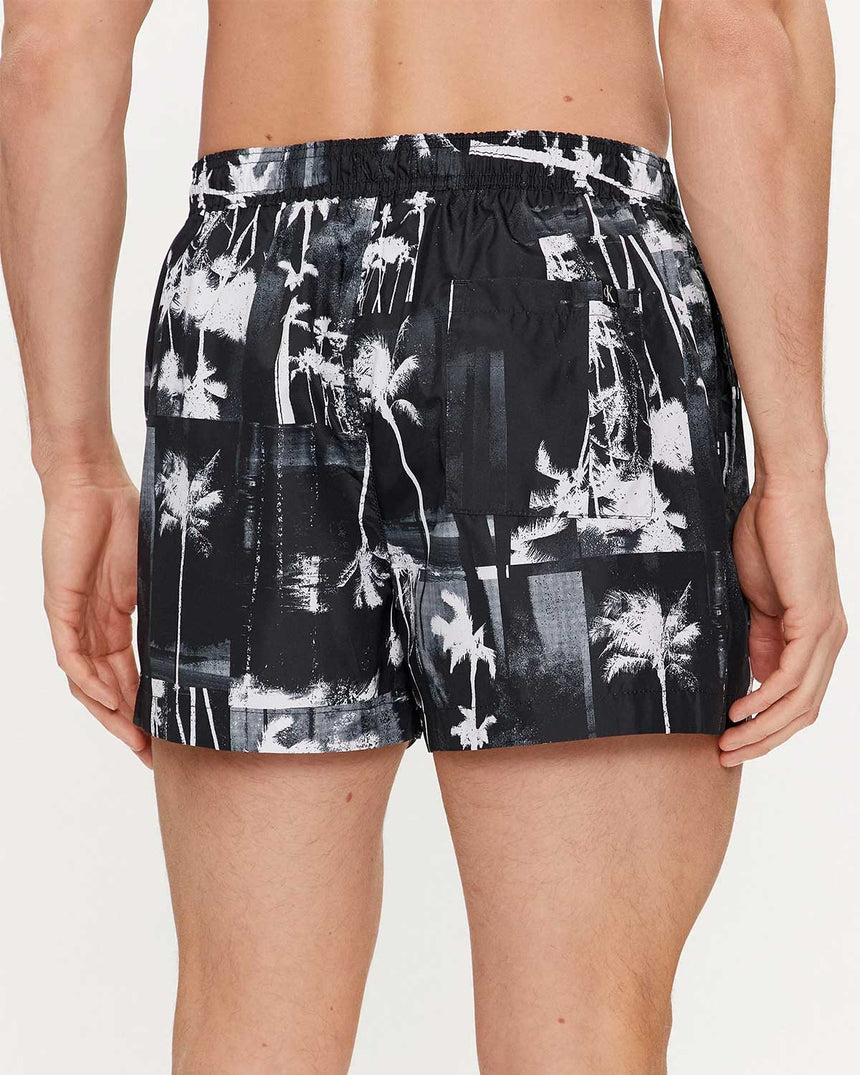 Calvin Klein Drawstring Print Deniz Şortu Black