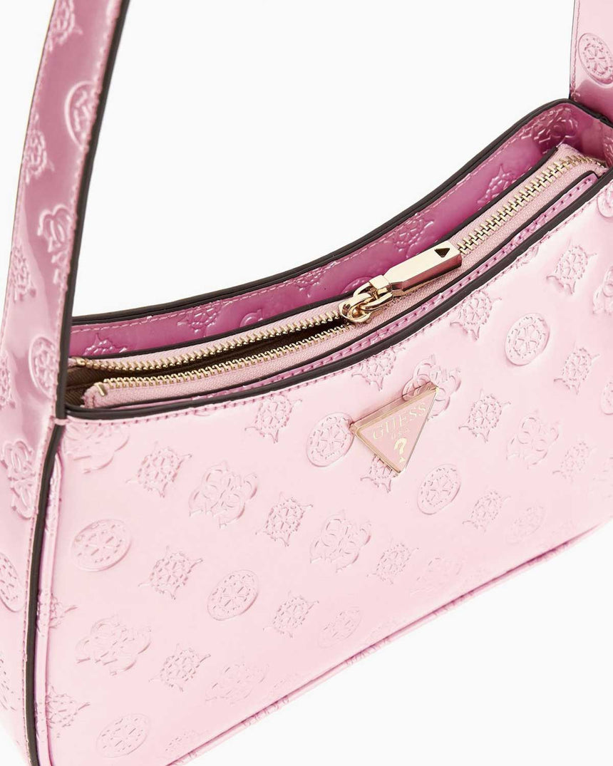 Guess Arnela Top Zip Rugan Omuz Çantası Orchid Logo