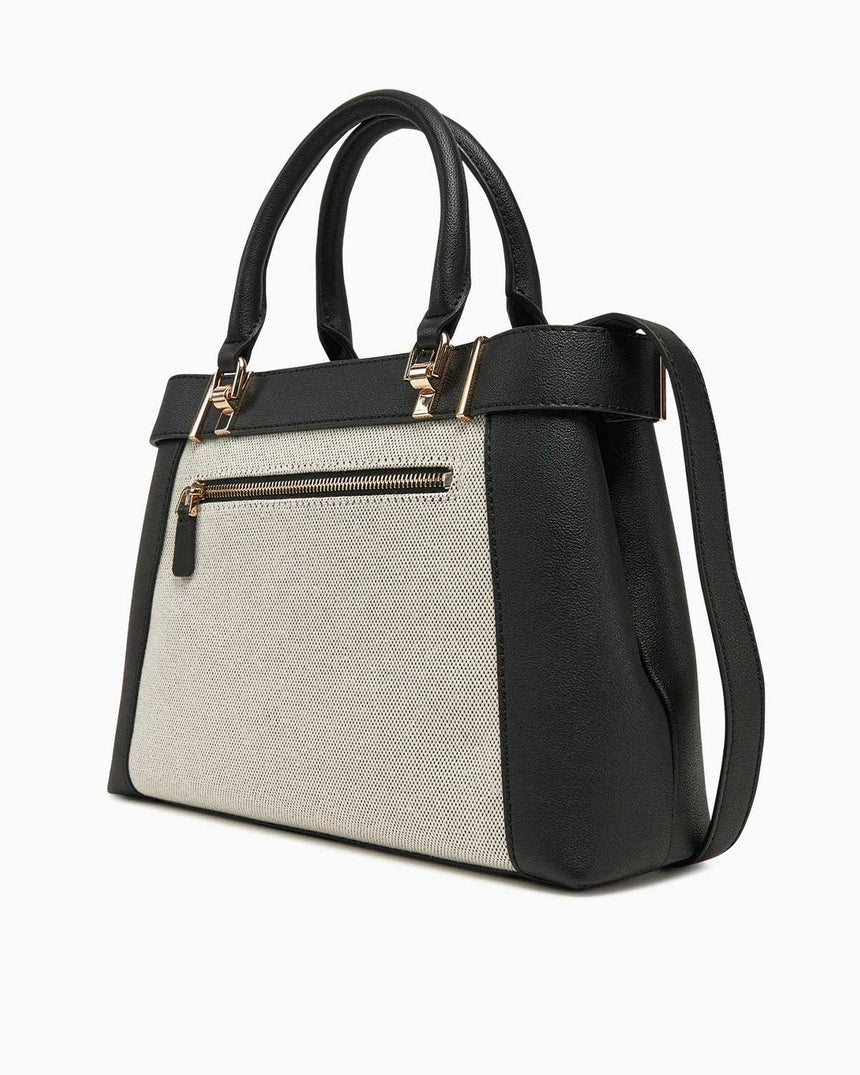 Guess Anadela Satchel El Çantası Natural - Black