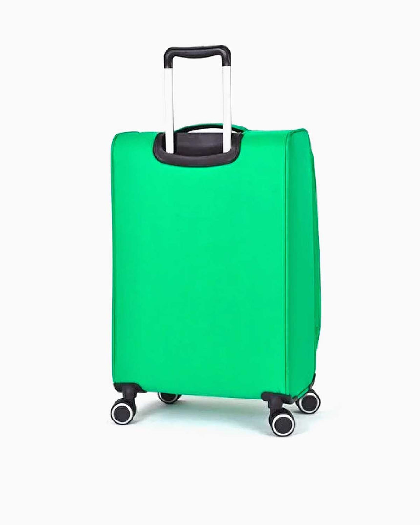 Benetton Logo Detaylı Büyük Boy Kumaş Valiz Yeşil