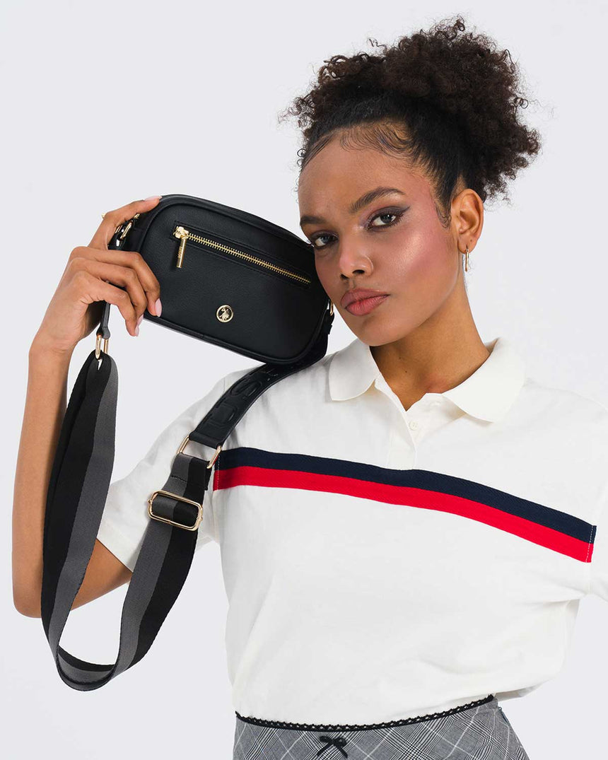 Us Polo Assn Logo Detaylı Çapraz Askılı Çanta Siyah