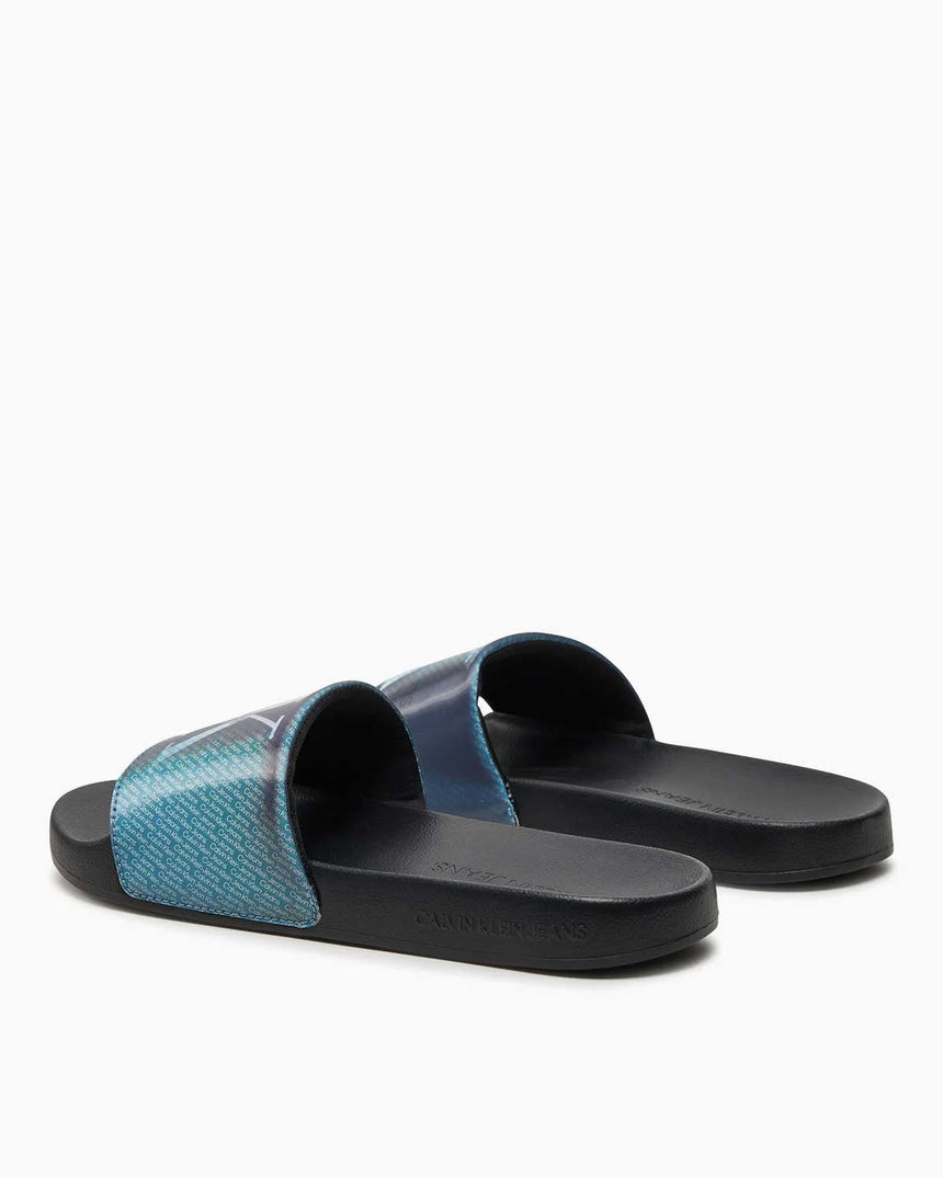 Calvin Klein Slide Lenticular Erkek Terlik Black/Dusk Blue/Peacoat
