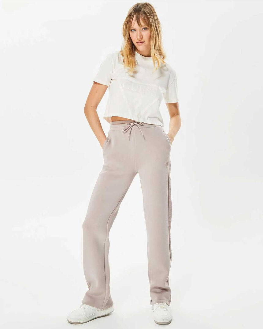 Guess Adele Logolu Crop Tshirt Ocean Salt