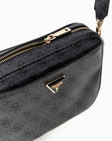 Guess Access Kadın Meridian II Çapraz Askılı Kamera Çantası Coal Logo