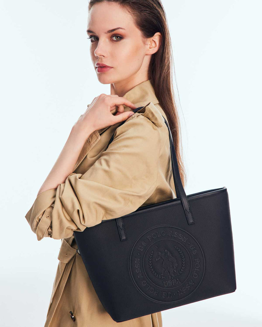 Us Polo Assn Logo Baskılı Omuz Çantası Siyah