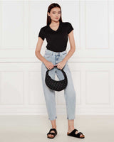Calvin Klein Monogram Desenli Sıkıştırılmış Kadın Omuz Çantası Black