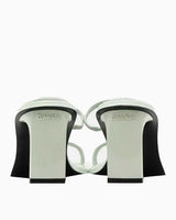 Calvin Klein Heel Mule 70mm Deri Kadın Sandalet Milky Green