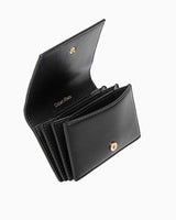 Calvin Klein Logo Desenli Akordiyon Kadın Kartlık BLACK AOP