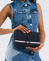 Us Polo Assn Gold Logo Detaylı Ayarlanabilir Çapraz Askılı Çanta Lacivert - Kırmızı - Beyaz