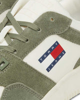 Tommy Hilfiger Basket Leather Logolu Sneaker Washed Army