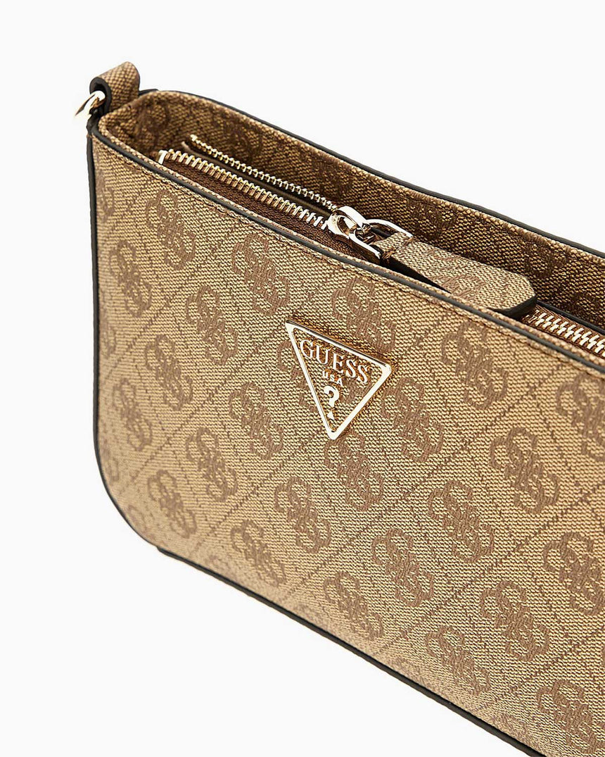 Guess Noelle Mini Top Omuz Çantası Latte Logo / Brown