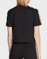 Guess Logo Şeritli Bisiktlet Yaka Tshirt Jet Black