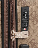 Guess Berta 22 In 8-Wheeler Monogram Desenli Orta Boy Valiz Latte Logo / Brown