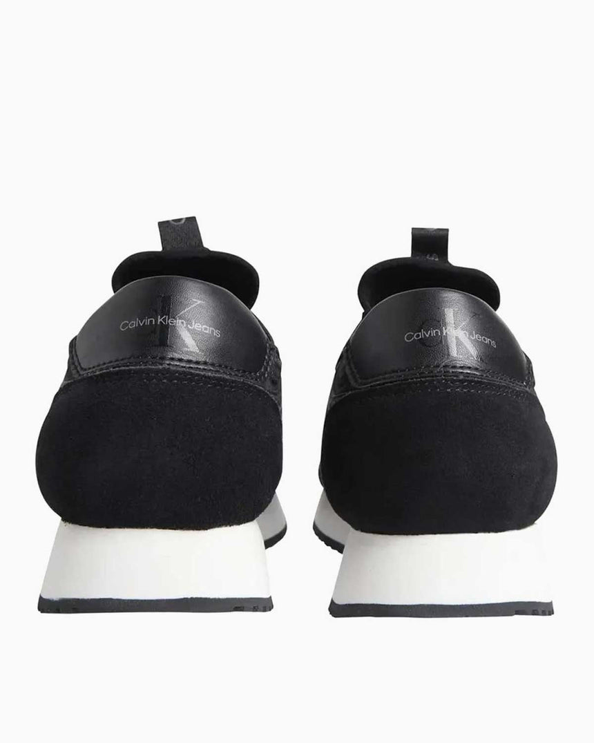Calvin Klein Runner Sock Lace Up Sneakers Black/Bright White