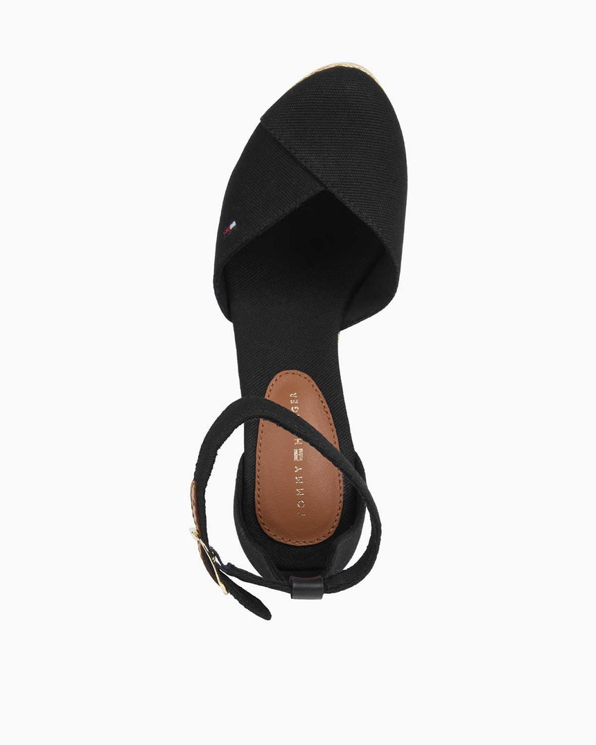 Tommy Hilfiger Flag High Wedge Espadrilles Topuklu Sandalet Black