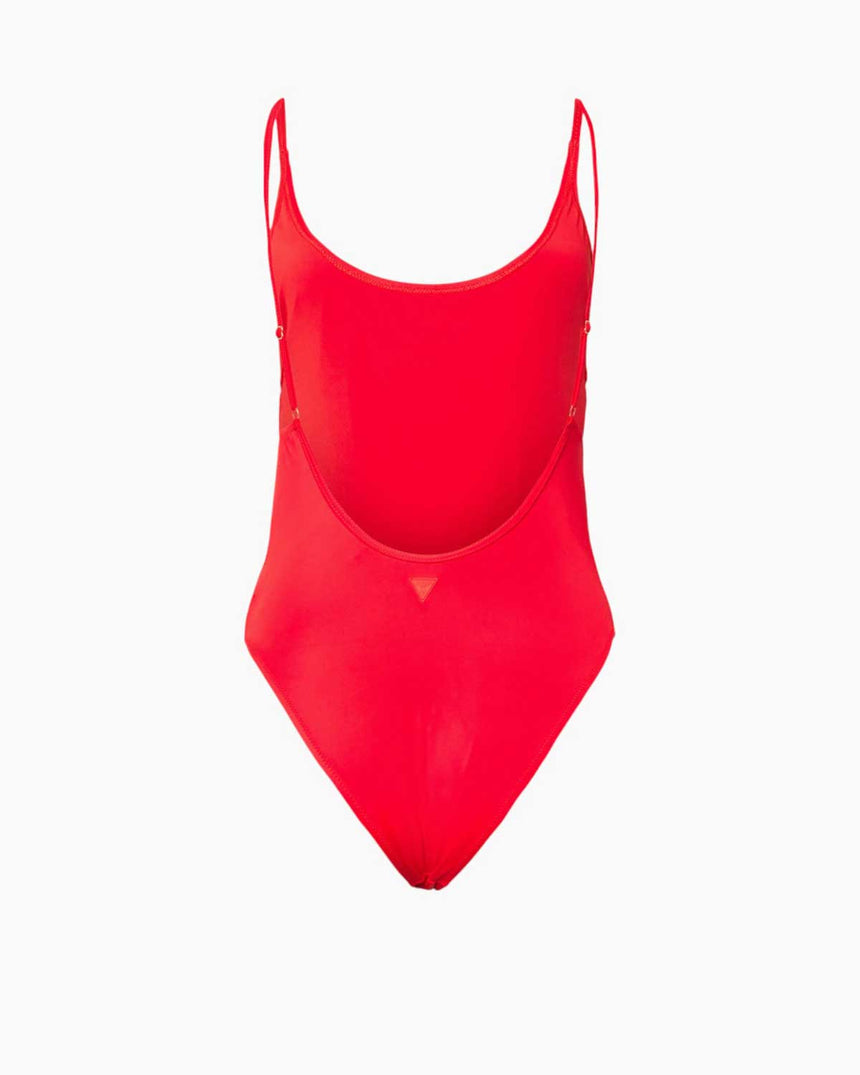 Guess One Piece Logo Detaylı Mayo Cherry Bloom