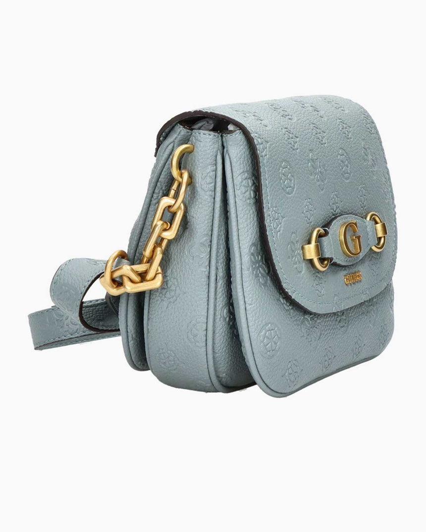 Guess Izzy Zincir Askılı Omuz Çantası Light Denim Logo
