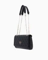 Guess Noelle Convertible Satchel Çapraz Askılı Çanta Coal Logo