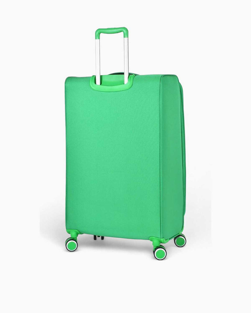 Benetton Logolu Kumaş Büyük Boy Valiz Yeşil