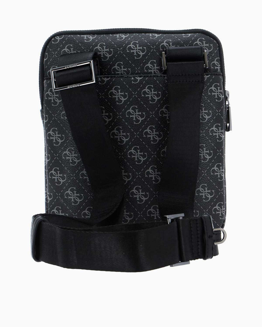 Guess Torino Monogram Logolu Çapraz Askılı Çanta Dark Black