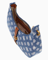 Guess Kuba Top Zip Shoulder Bag Omuz Çantası Denim Logo