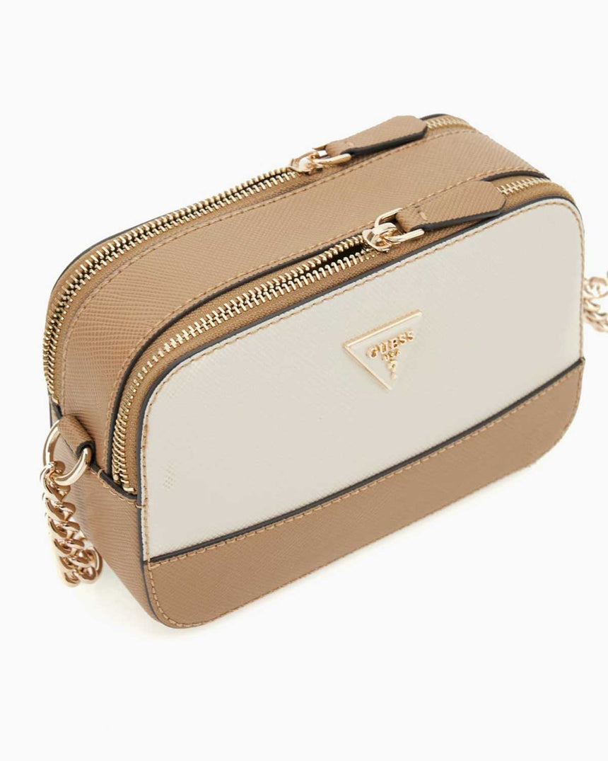 Guess Bramina Noella II Kadın Çapraz Askılı Kamera Çantası Tan Multi