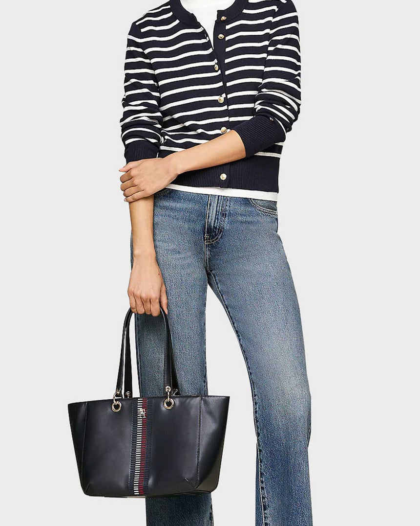 Tommy Hilfiger Kadın Chic Tote Corp El Çantası Space Blue