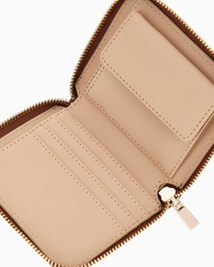 Guess Laurel Gregoria Fermuarlı Küçük Boy Kadın Cüzdan Cognac