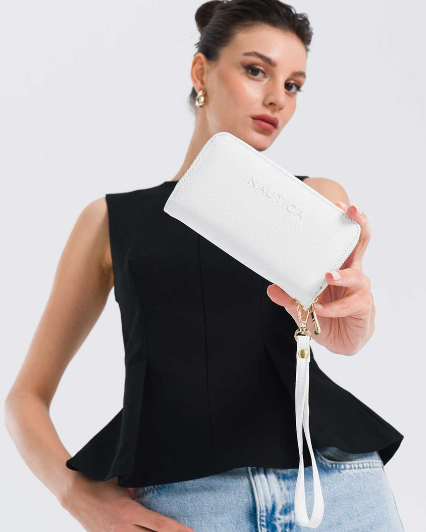 Nautica Ladies Tutma Kulplu Portföy Cüzdan Beyaz
