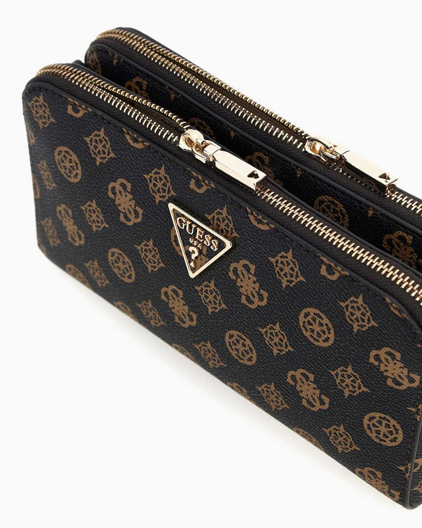 Guess Eco Erica Monogram Baskılı Çapraz Askılı Çanta Mocha Logo