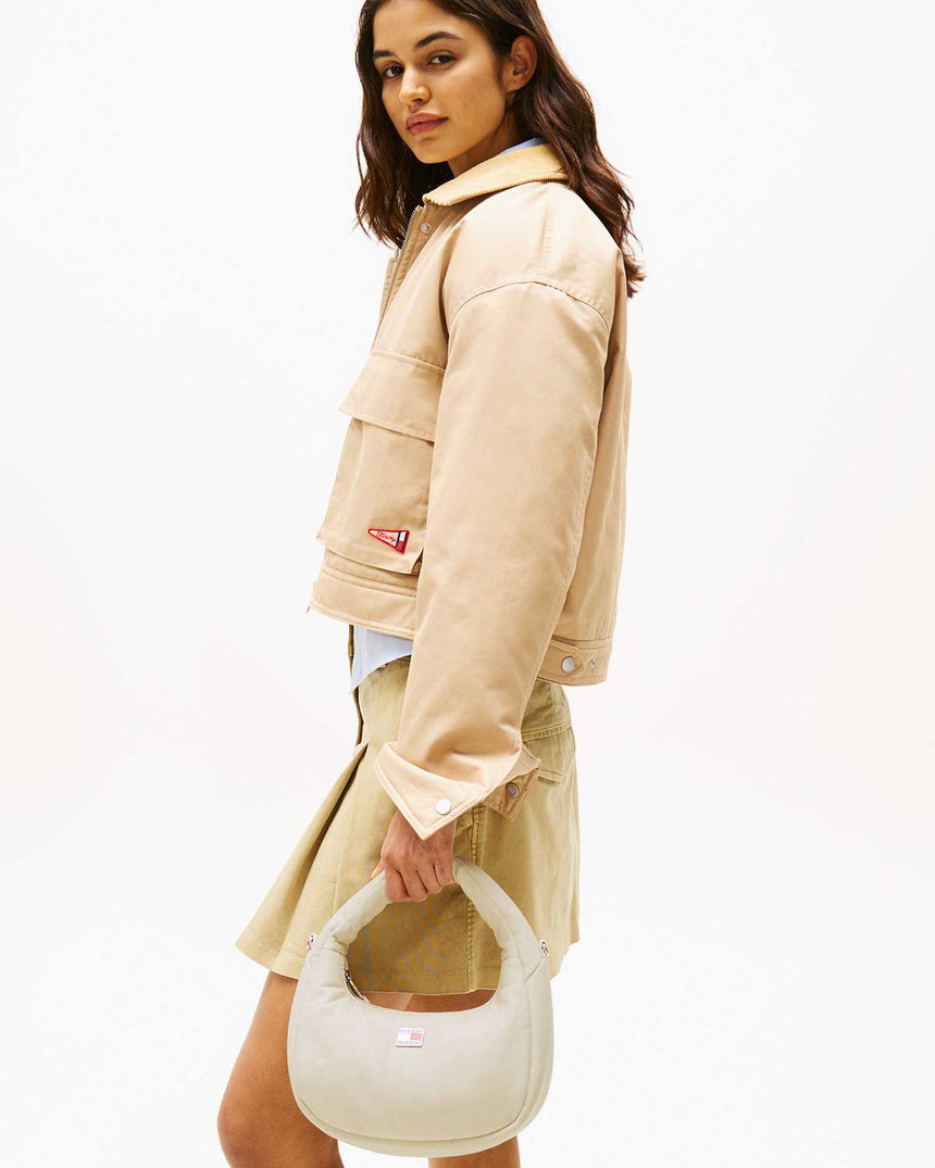 Tommy Hilfiger Pillow Mini Hobo Ayarlanabilir Çapraz Askılı Çanta Newsprint