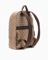 Guess Milano Compact Monogram Desenli Sırt Çantası Beige/Brown/Blue
