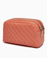 Guess Double Zip Makyaj Çantası Coral