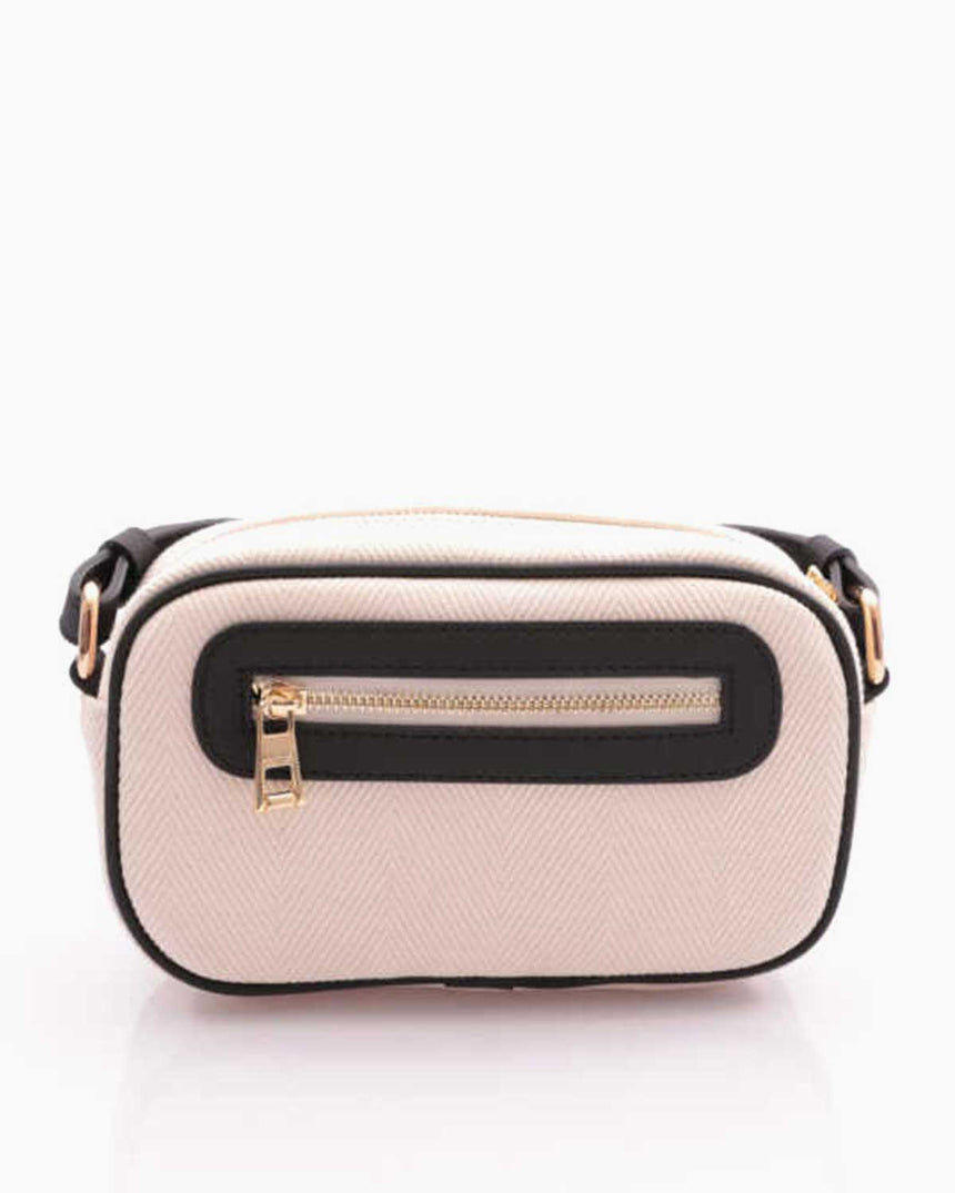 Nautica Mini Cüzdanlı Çapraz Askılı Çanta Bej - Siyah