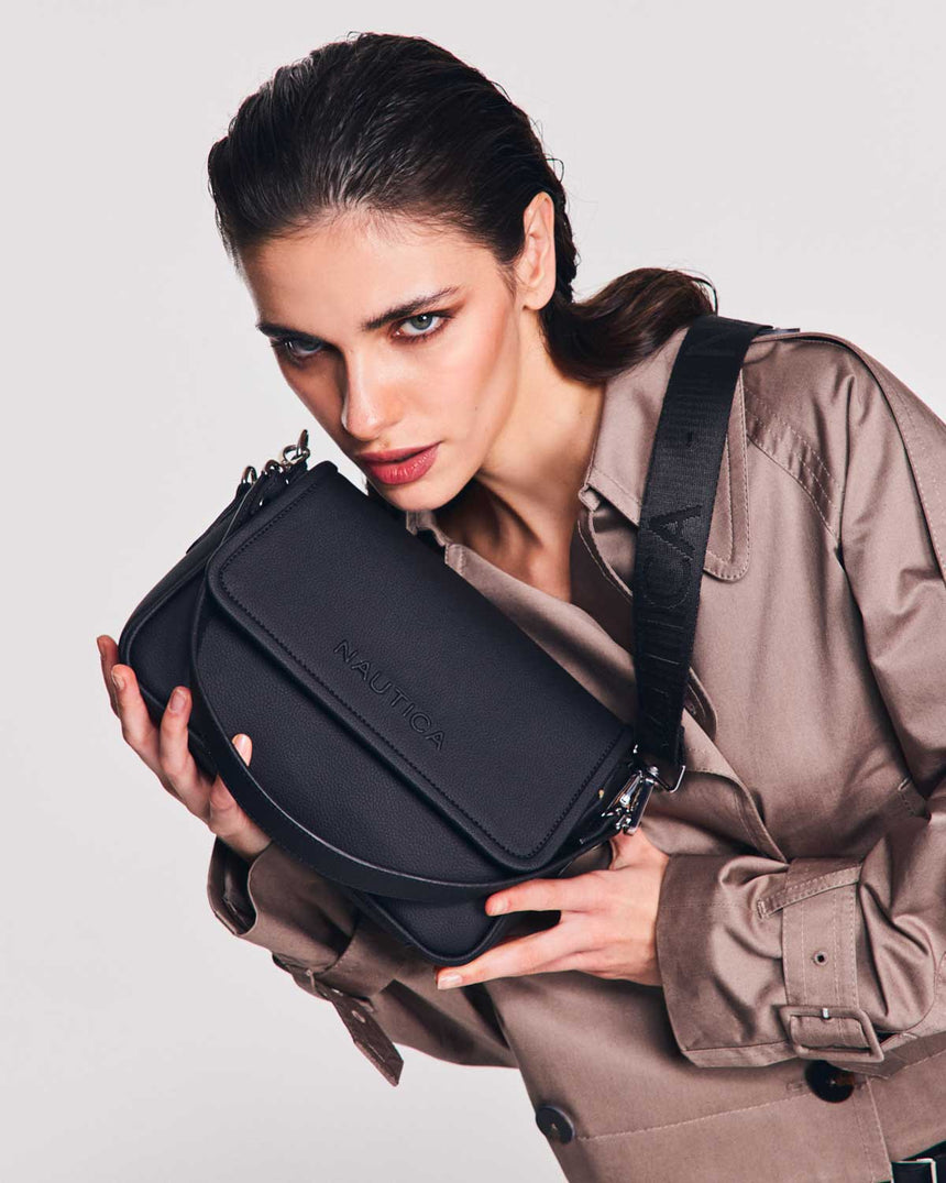 Nautica Ladies Logolu Omuz Çantası Siyah