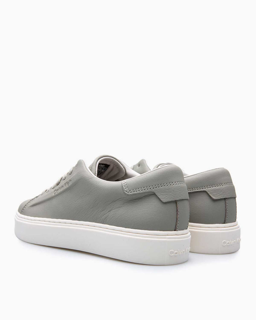Calvin Klein Low Top Lace Up Deri Erkek Sneaker Smog Grey